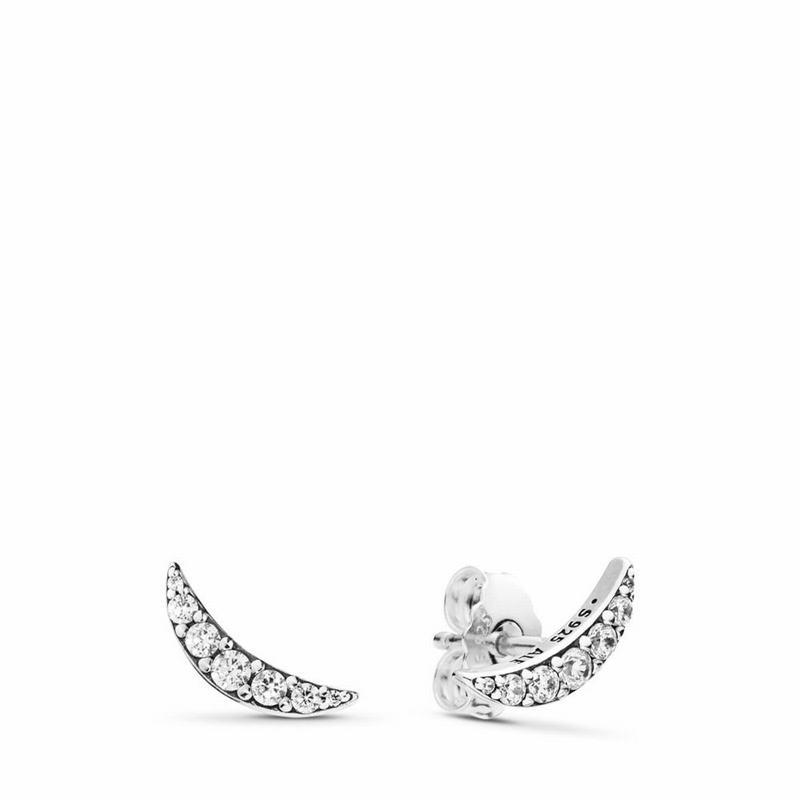 Pandora Lunar Light Stud Earrings Ireland - Sterling Silver/Cubic Zirconia - 082197HIN